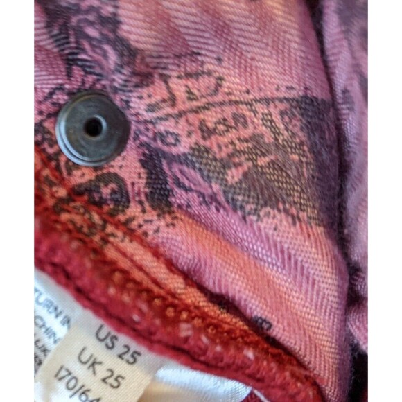 Anthropologie Pilcro and the Letterpress Jean Red Skinny Button Fly Mid Rise 24 - Picture 10 of 13